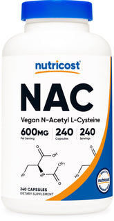 Nutricost N-Acetyl L-Cysteine 600mg bottle front view