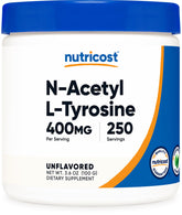 Nutricost N-Acetyl L-Tyrosine Powder 100g front view