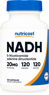 Nutricost NADH 20mg 120 Capsules front view