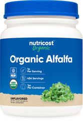 Nutricost Organic Alfalfa Powder 1 LB front view