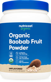 Nutricost Organic Baobab Fruit Powder 1 Pound front view