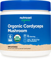 Nutricost Organic Cordyceps Mushroom Powder 100g front view