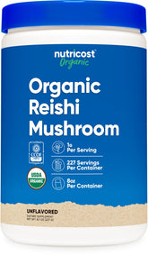 Nutricost Organic Reishi Mushroom Powder front view packaging