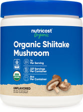 Nutricost Organic Shiitake Mushroom Powder 8oz front view