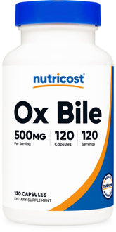 Nutricost Ox Bile 500mg Capsules bottle front view