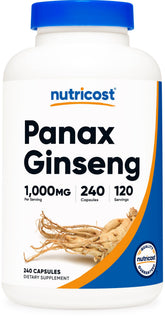 Nutricost Panax Ginseng 240 Capsules bottle front view