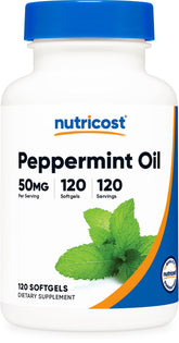 Nutricost Peppermint Oil Softgels 120 Count bottle front view