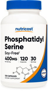 Nutricost Phosphatidyl Serine Capsules 400mg bottle front view