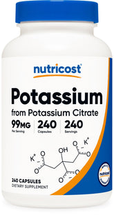 Nutricost Potassium Citrate 240 Capsules front view