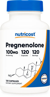 Nutricost Pregnenolone 100mg 120 capsules front view