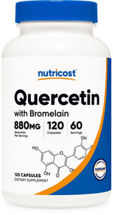 Nutricost Quercetin 880mg with Bromelain 165mg front view of bottle