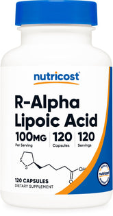 Nutricost R-Alpha Lipoic Acid 100mg 120 Veggie Caps front view