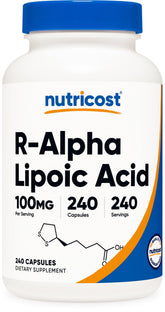Nutricost R-Alpha Lipoic Acid 240 Veggie Caps front view