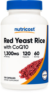 Nutricost Red Yeast Rice with CoQ10 1200mg 60 capsules front view