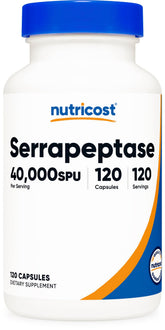 Nutricost Serrapeptase Capsules 120 count front view