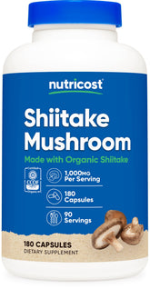 Nutricost Shiitake Mushroom Capsules 1000mg front view