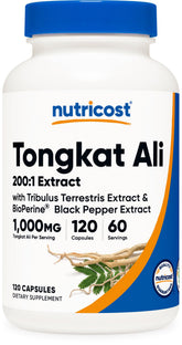 Nutricost Tongkat Ali 1000mg supplement bottle front view