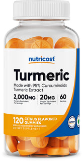 Nutricost Turmeric Gummies 120 count front view