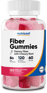 Nutricost Vegan Daily Fiber Gummies 120 Berry Flavour front view