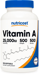 Nutricost Vitamin A Softgels bottle front view