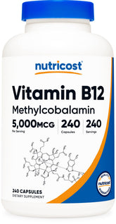 Nutricost Vitamin B12 5000mcg 240 Capsules front view