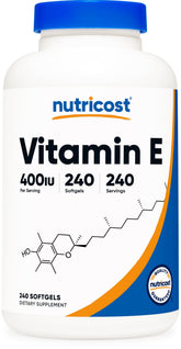 Nutricost Vitamin E Softgel Capsules 400 IU front view