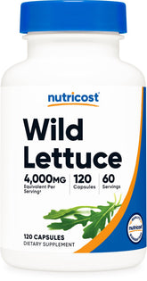 Nutricost Wild Lettuce Extract Capsules 120 count bottle front view
