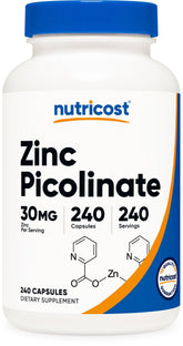 Nutricost Zinc Picolinate 240 Vegetarian Caps front view