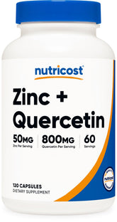 Nutricost Zinc with Quercetin 50mg 60 Capsules front view