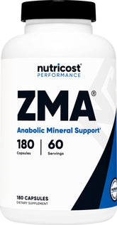 Nutricost ZMA Blended Vitamin & Mineral Supplement 180 Capsules front view