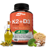 NutriFlair Vitamin D3 + K2 capsules front view with packaging