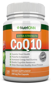 NutriONN CoQ10 Extra Strength 200mg 120 Capsules front view