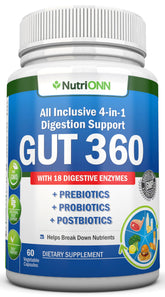 NutriONN GUT 360 Multi-Enzymes 50g front view
