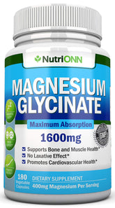 NutriONN Magnesium Glycinate 1600mg 90 Capsules front view