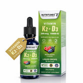Nutritunes Liquid K2 D3 Drops 10,000 IU Mixed Berry front view