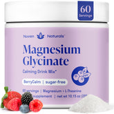 Nuven Naturals Magnesium Glycinate Drink Mix 288g berry flavour front view