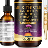 OASIS FORCE Organic Milk Thistle Supplement 1000mg liquid extract front view