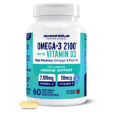 Oceanblue Omega-3 2100 with Vitamin D3 front view of packaging