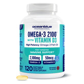 Oceanblue Omega-3 2100 with Vitamin D3 front view packaging