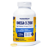Oceanblue Omega-3 Fish Oil Softgels front view with packaging