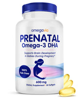 OmegaVia Prenatal DHA softgel bottle front view