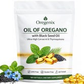 Oregenix Oregano Oil Softgels front view with packaging