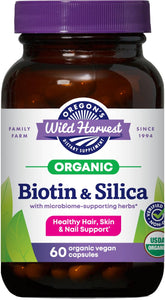 Oregon's Wild Harvest Biotin 2500mcg organic vegan capsules front view