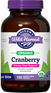 Oregon's Wild Harvest Cranberry Capsules 120 organic vegan capsules front view