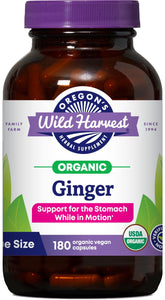 Oregon's Wild Harvest Ginger Root Capsules 180 count front view