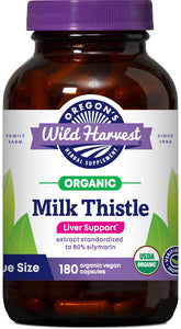 Oregon's Wild Harvest Milk Thistle 180ct vegan capsules front view