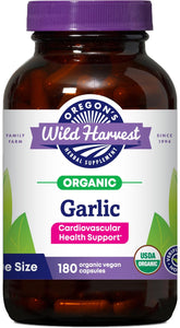 Oregon's Wild Harvest Organic Garlic Capsules 180 count front view