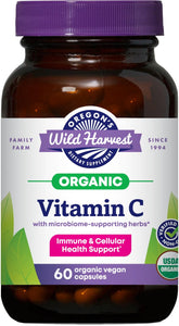 Oregon's Wild Harvest Vitamin C 60 organic vegan capsules front view