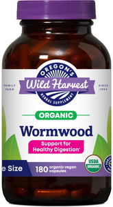 Oregon's Wild Harvest Wormwood 180 organic vegan capsules front view