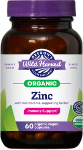 Oregon's Wild Harvest Zinc Supplement 60 vegan capsules front view